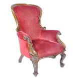 19TH CENTURY VICTORIAN MAHOGANY LIBRARY ARMCHAIR