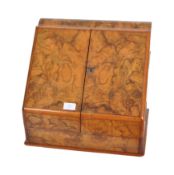 19TH CENTURY FIGURED WALNUT DESK TIDY BOX