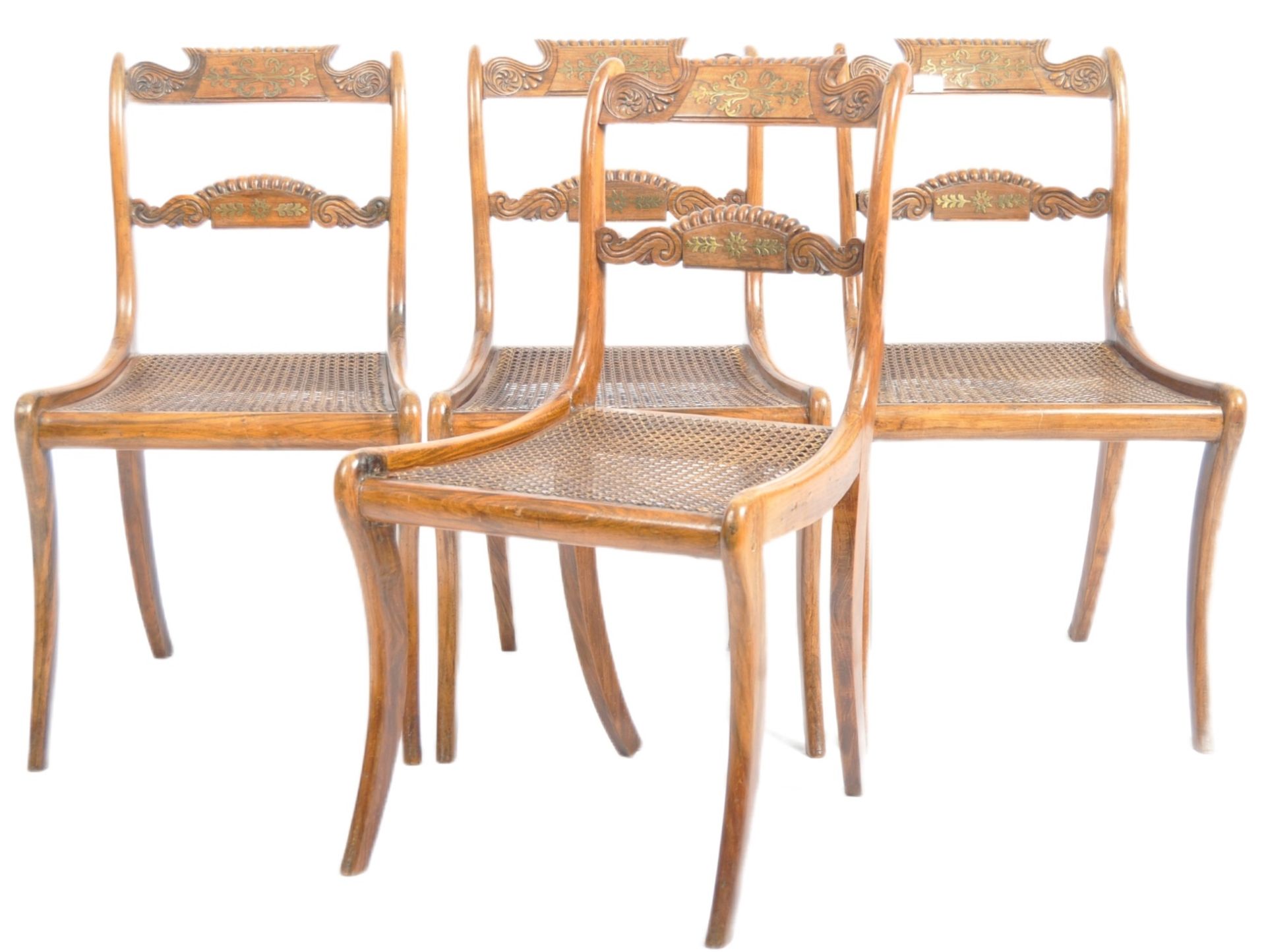 FOUR 19TH CENTURY REGENCY ROSEWOOD DINING CHAIRS