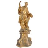 18TH CENTURY CARVED GILTWOOD FIGURE OF KING WENCESLAS