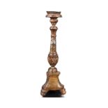 19TH CENTURY ITALIAN CARVED GESSO ALTAR CANDLESTICK