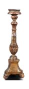 19TH CENTURY ITALIAN CARVED GESSO ALTAR CANDLESTICK