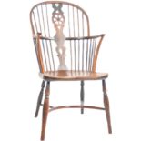 19TH CENTURY YEW & ELM WINDSOR ARMCHAIR