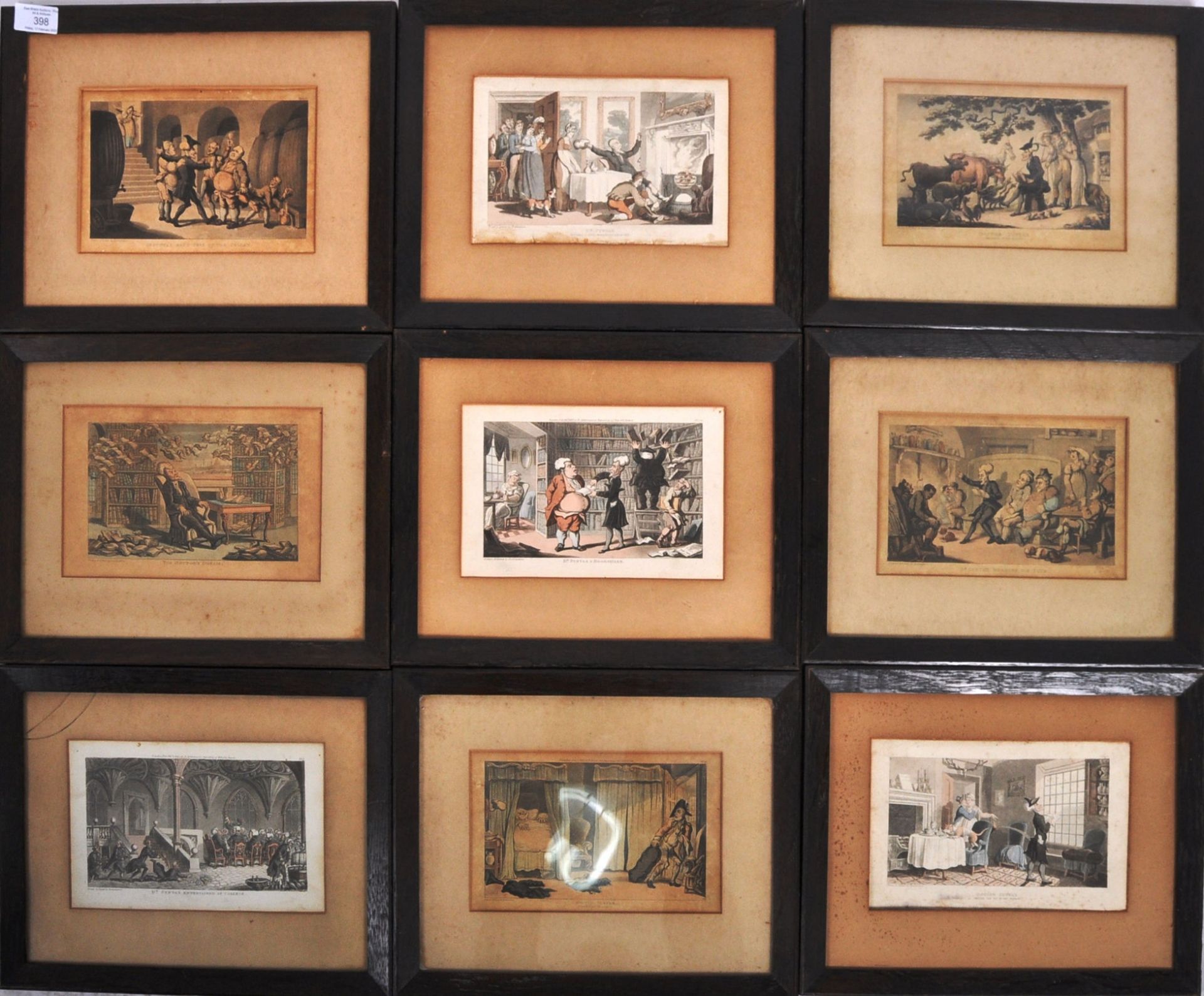 SERIES OF ROWLANDSON DR SYNTAX HAND COLOURED ENGRAVINGS