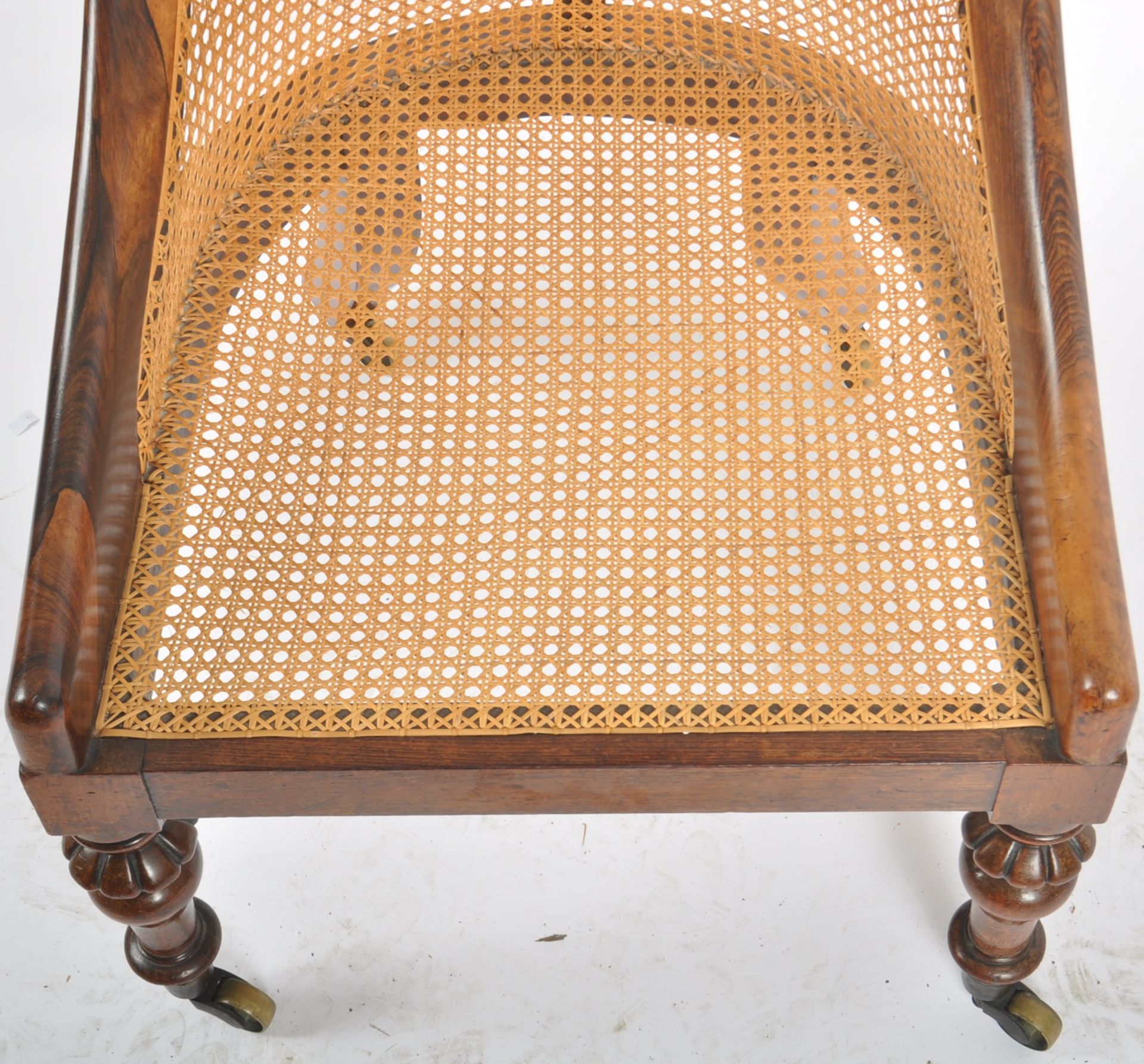 VICTORIAN MAHOGANY BERGERE LADIES ARMCHAIR - Image 3 of 8