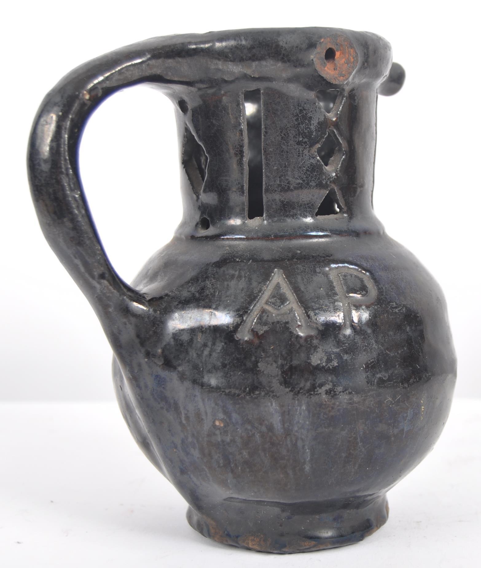 18TH CENTURY GEORGIAN POTTERY PUZZLE JUG - Image 2 of 6