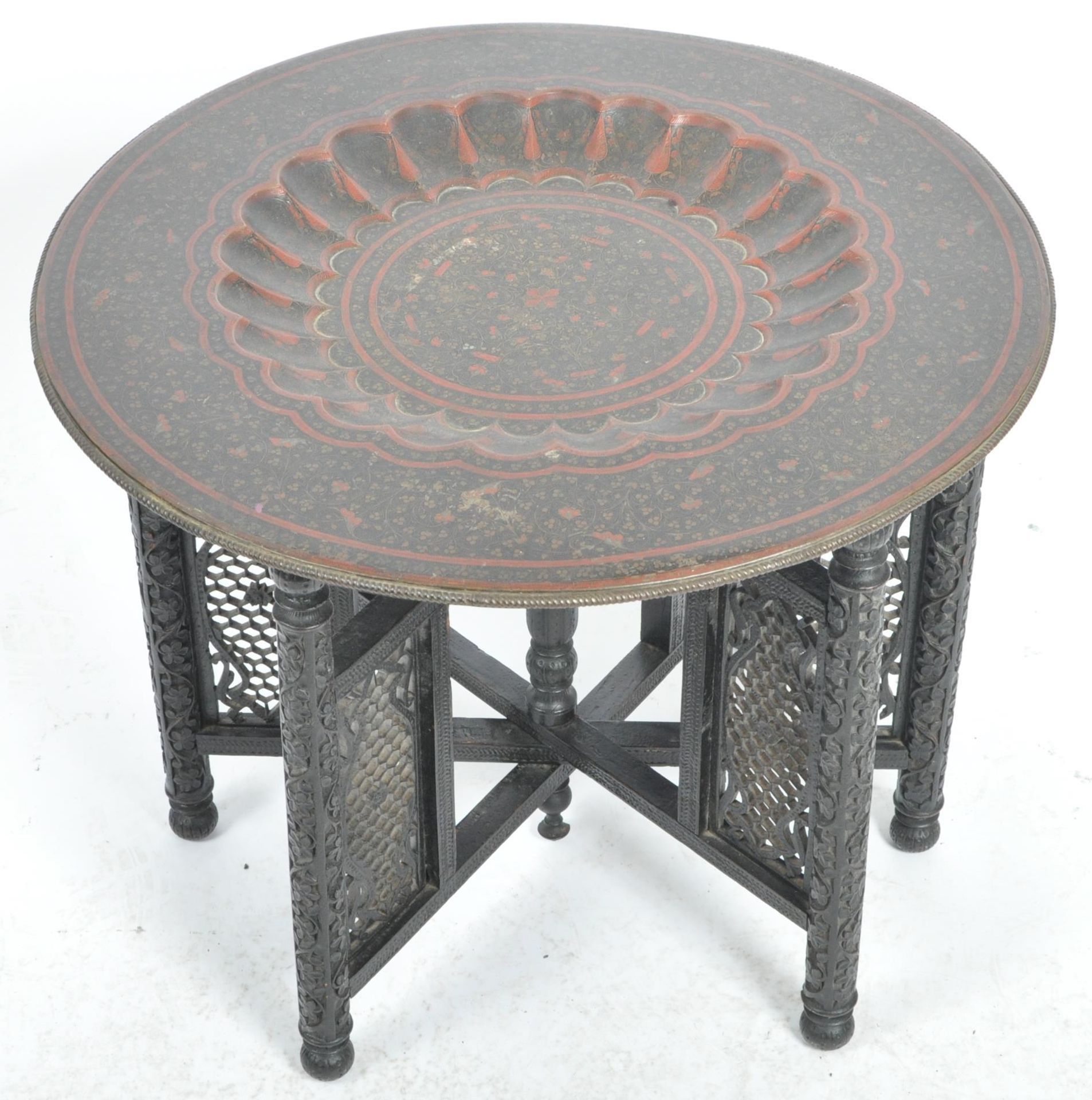 19TH CENTURY ANGLO COLONIAL BRASS BENARES TABLE - Image 2 of 7