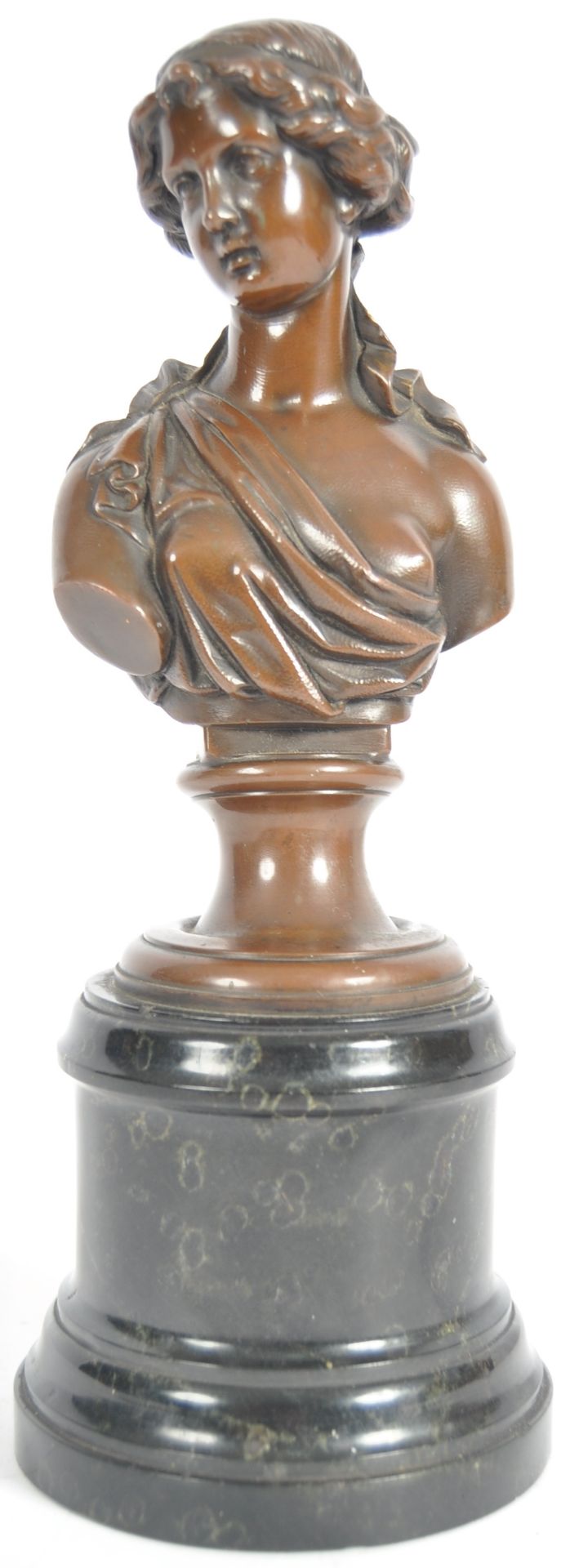 19TH CENTURY BRONZE FIGURINE BUST OF A YOUNG MAIDEN - Image 2 of 9