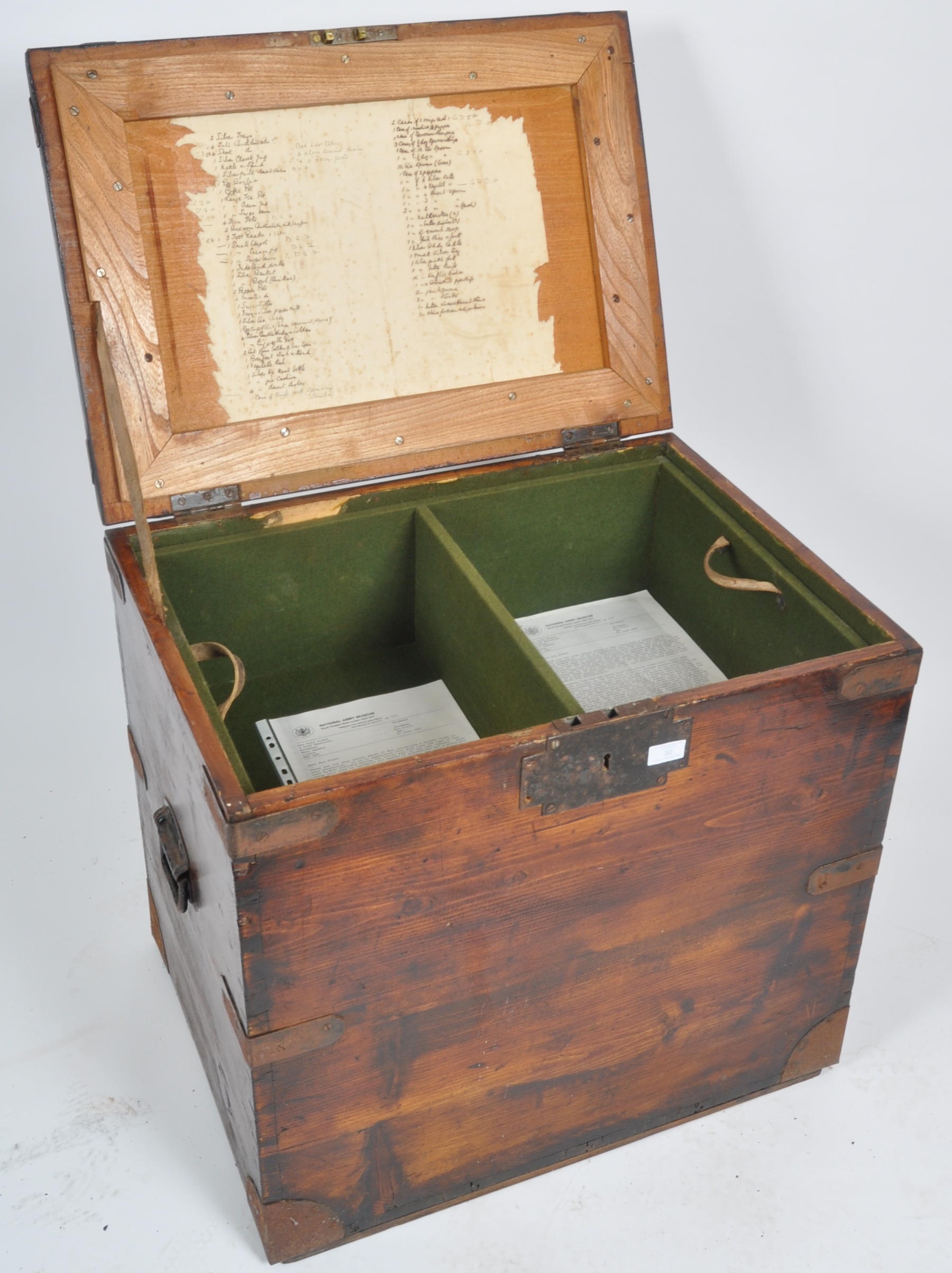 19TH CENTURY MILITARY CAMPAIGN SILVER CHEST TRUNK - Image 5 of 14