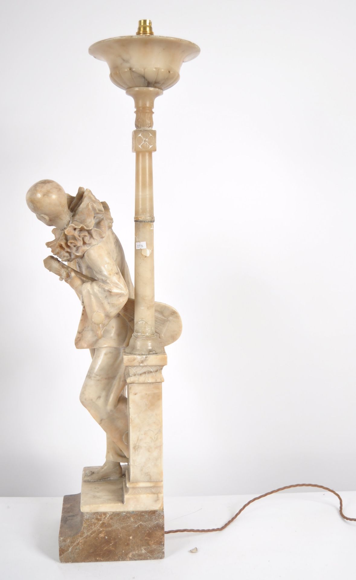 20TH CENTURY MARBLE TORCHERE PIERROT STATUE - Image 5 of 6