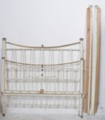 19TH CENTURY VICTORIAN BRASS AND IRON DOUBLE BED FRAME