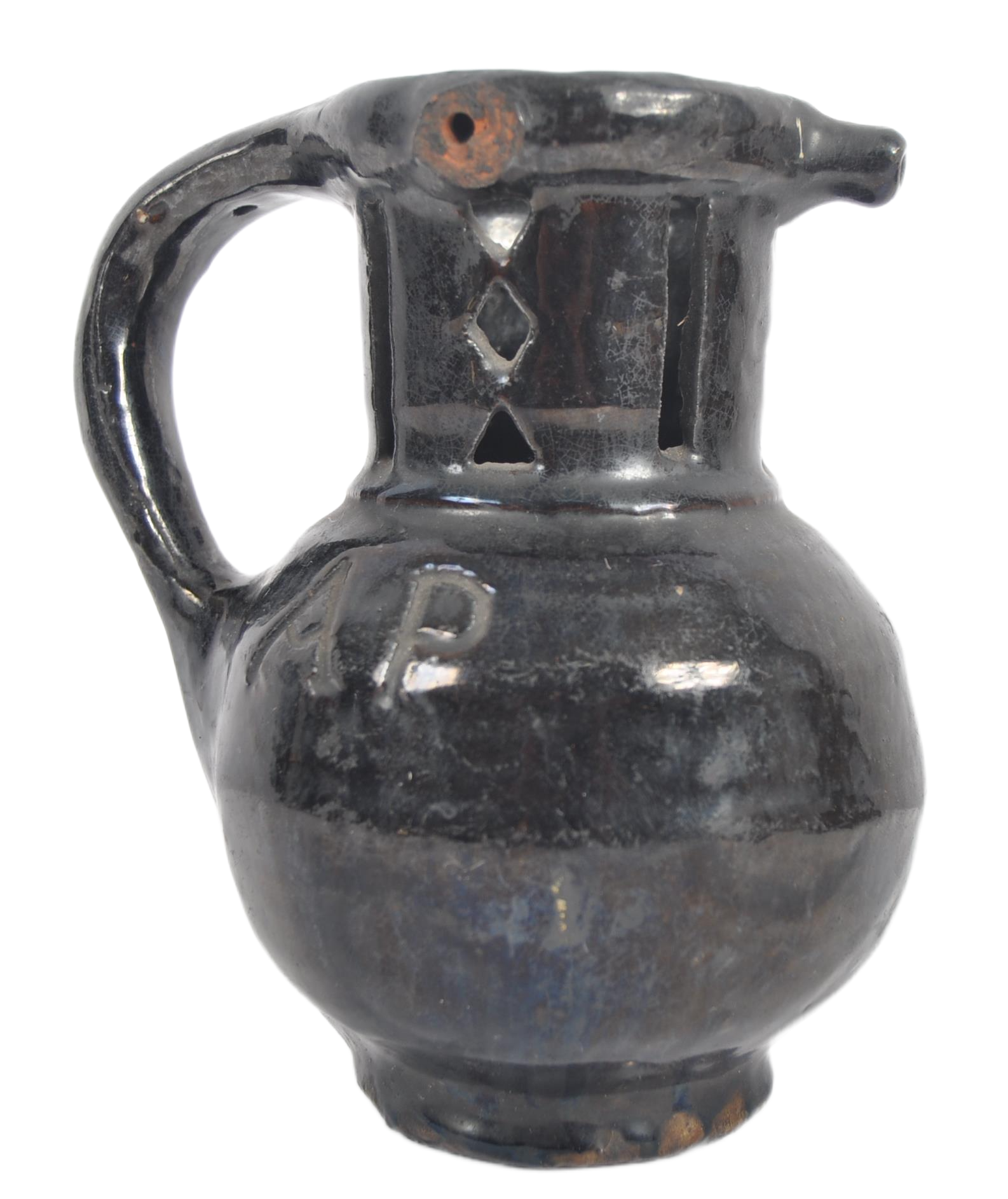 18TH CENTURY GEORGIAN POTTERY PUZZLE JUG