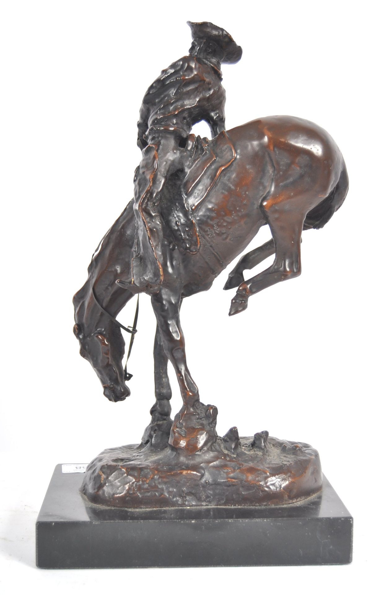 AFTER REMINGTON - BRONZE AMERICAN HORSE STATUE - Image 5 of 6