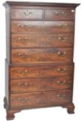 18TH CENTURY GEORGE III MAHOGANY CHEST ON CHEST