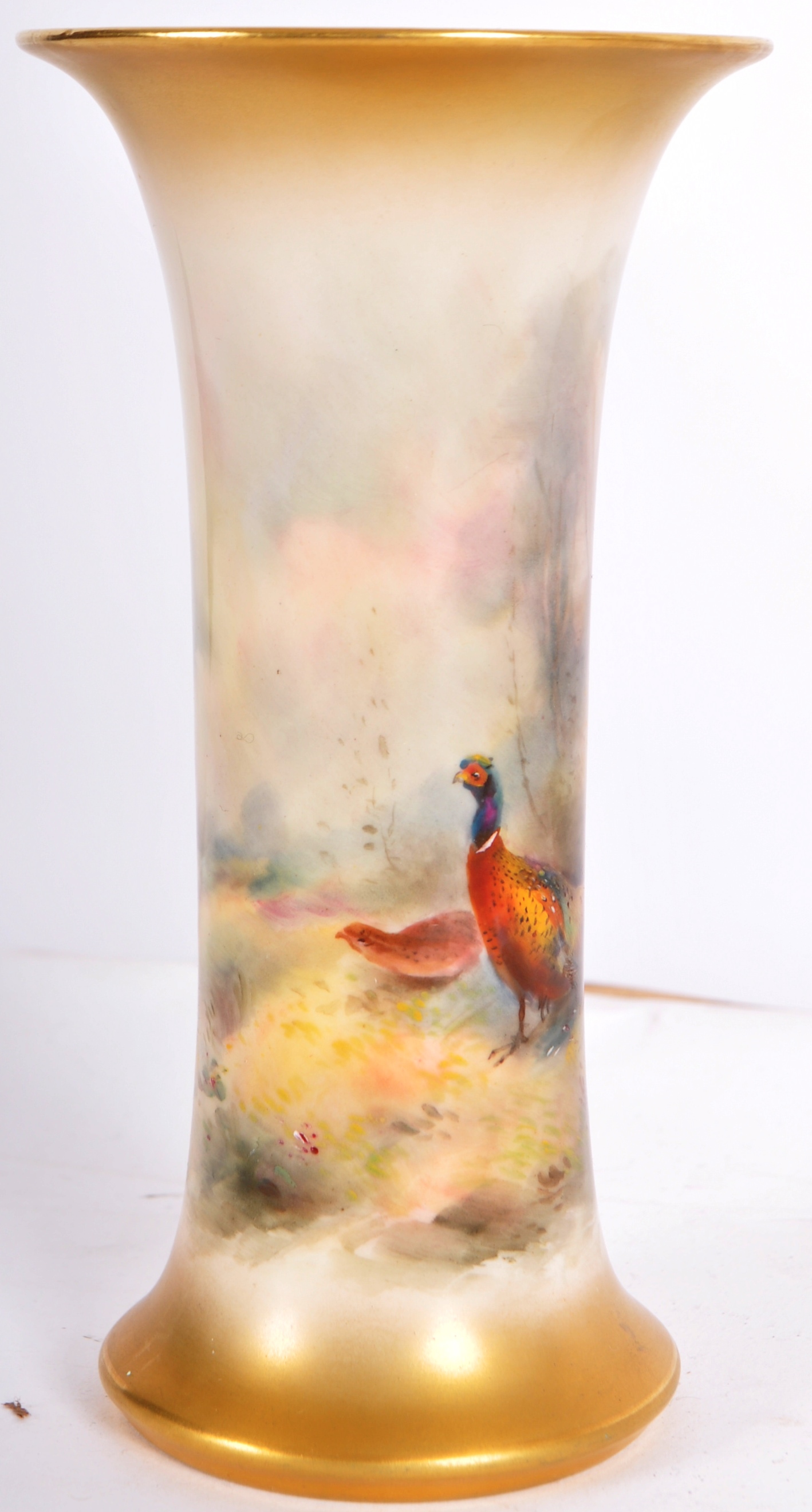 ROYAL WORCESTER JAMES STINTON PHEASANT VASE - Image 2 of 7