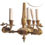 SUITE OF ANTIQUE REVIVAL GILT METAL LIGHTING