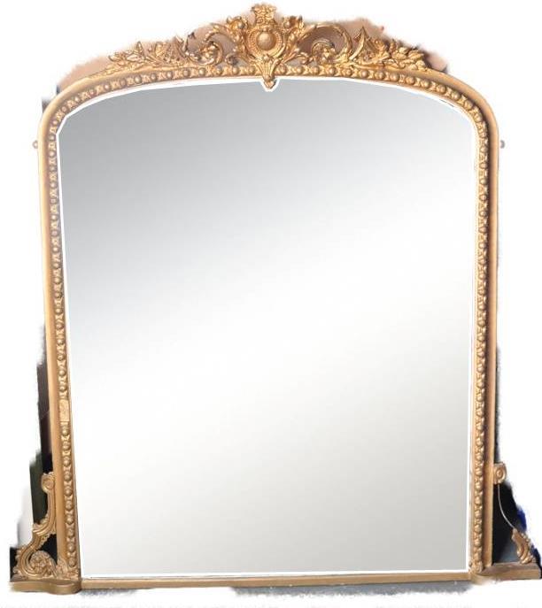 LARGE 19TH CENTURY VICTORIAN GILT WALL MIRROR - Image 2 of 8