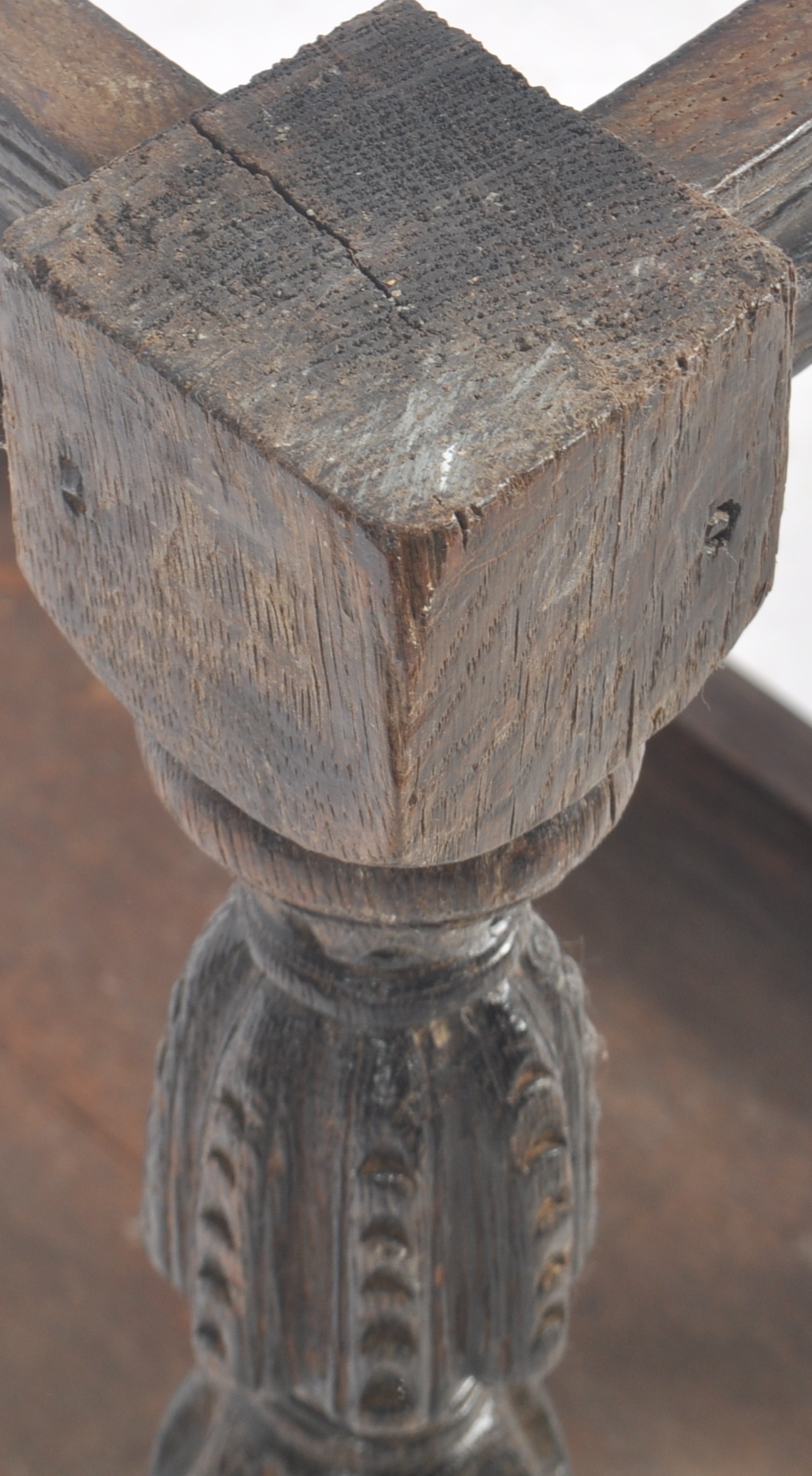 16TH CENTURY TUDOR CARVED OAK SIDE LOWBOY TABLE - Image 6 of 6