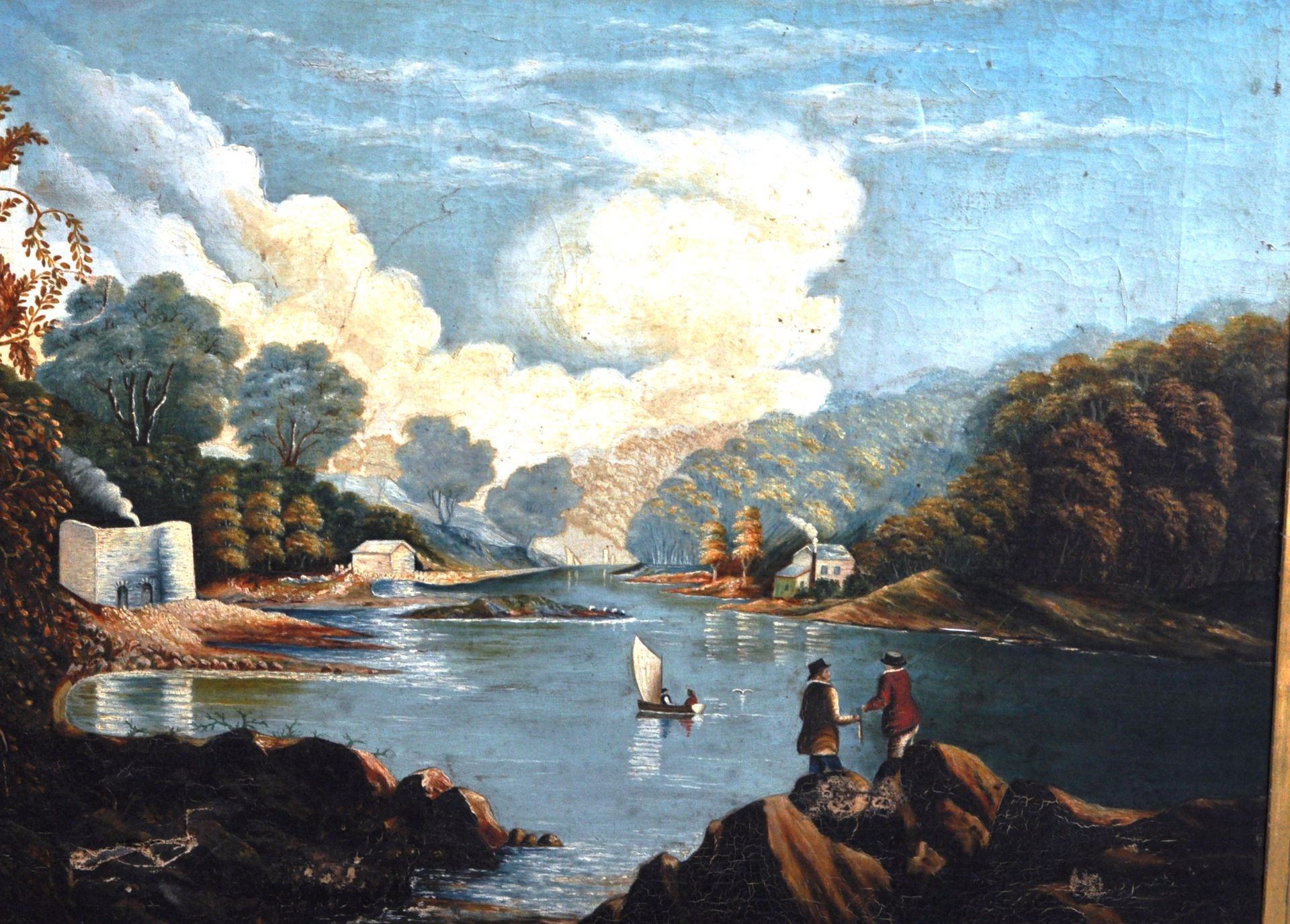 18TH CENTURY EUROPEAN OIL LANDSCAPE PAINTING - Image 3 of 4