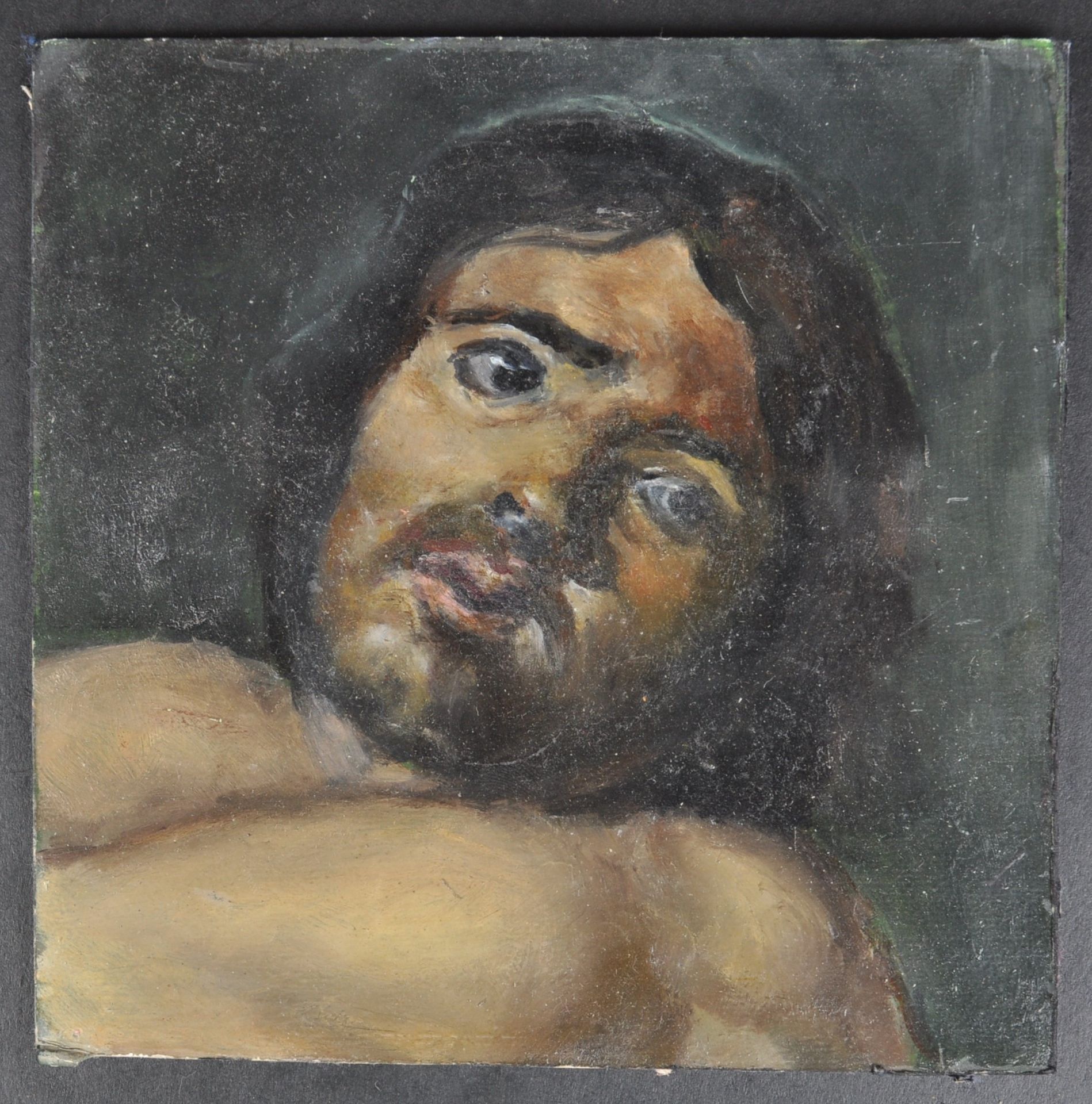 20TH CENTURY PARTIAL OIL ON BOARD PAINTING