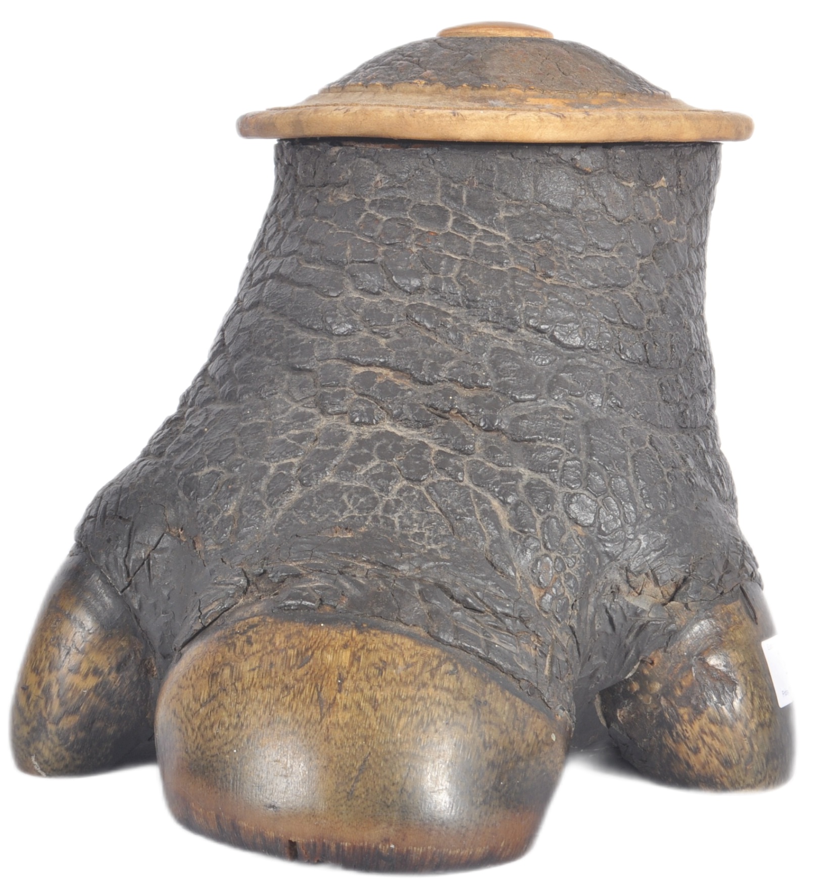 EARLY 20TH CENTURY RHINO FOOT LAMP BASE