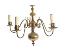 DUTCH MANNER BRASS CEILING LIGHT CHANDELIER