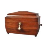 19TH CENTURY MAHOGANY REGENCY TEA CADDY