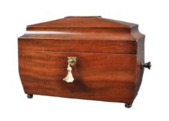 19TH CENTURY MAHOGANY REGENCY TEA CADDY