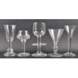 GROUP OF FIVE WINE DRINKING GLASSES