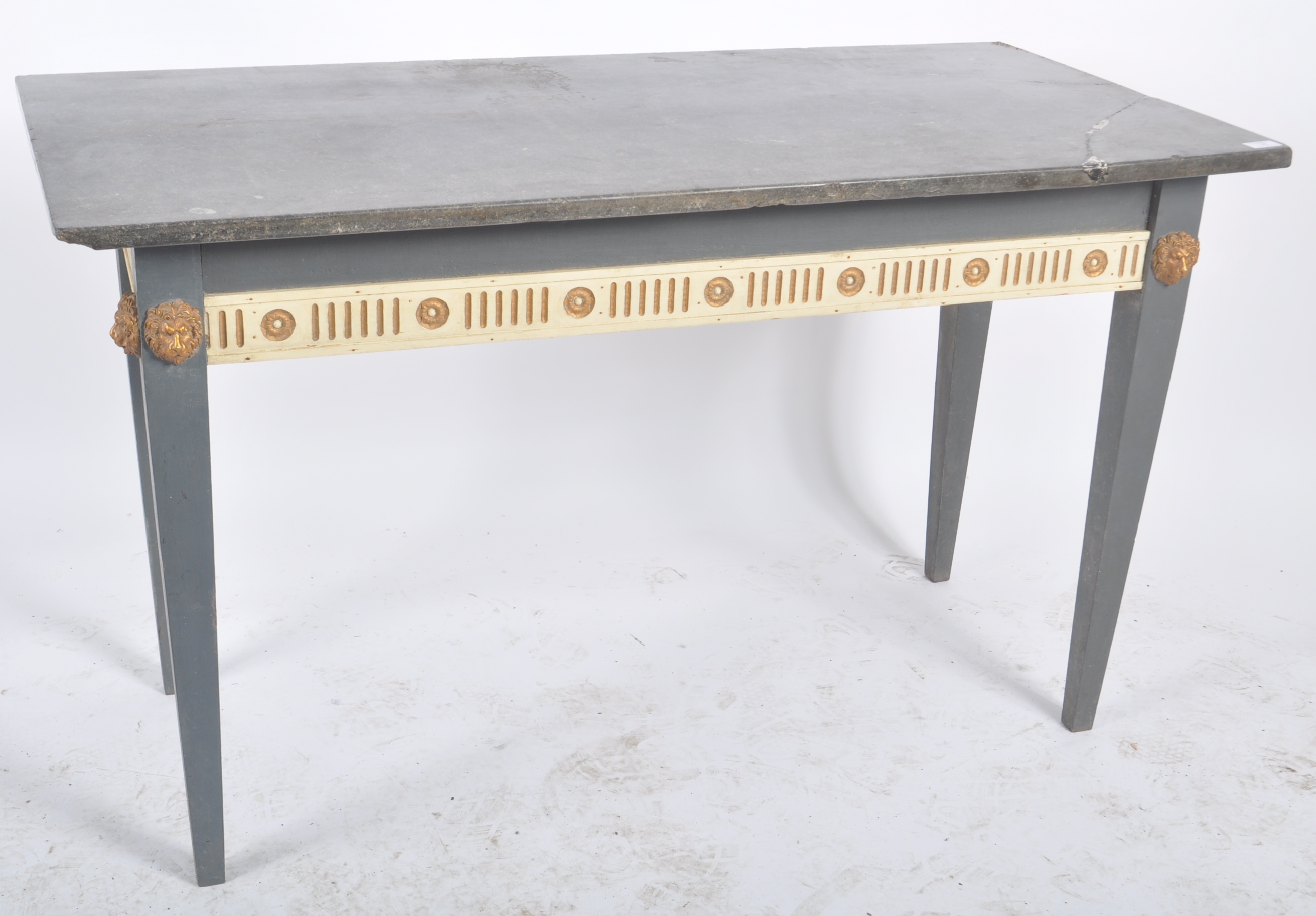 REGENCY REVIVAL MAHOGANY MARBLE TOPPED LION HALL TABLE - Image 2 of 8