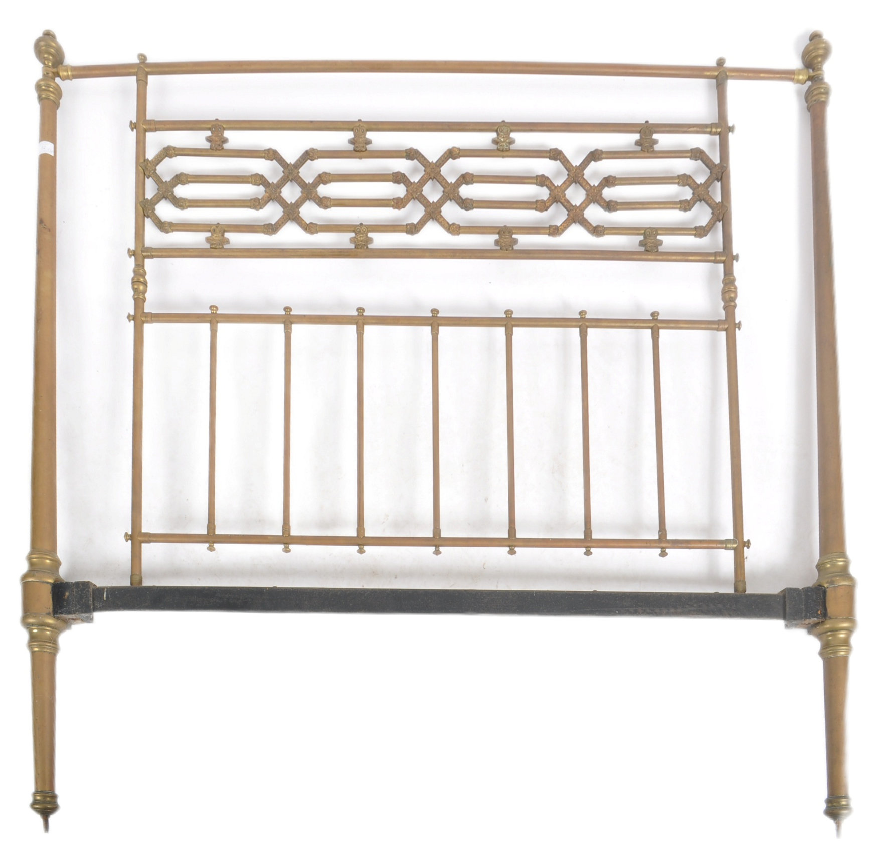 19TH CENTURY VICTORIAN ARCHITECTURAL BRASS BED - Image 9 of 9