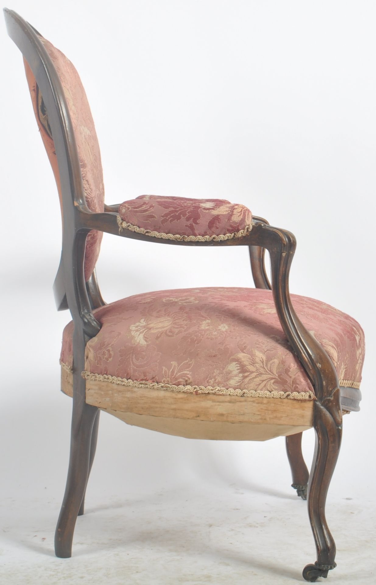 19TH CENTURY VICTORIAN ROSEWOOD SALON CHAIR - Image 5 of 6