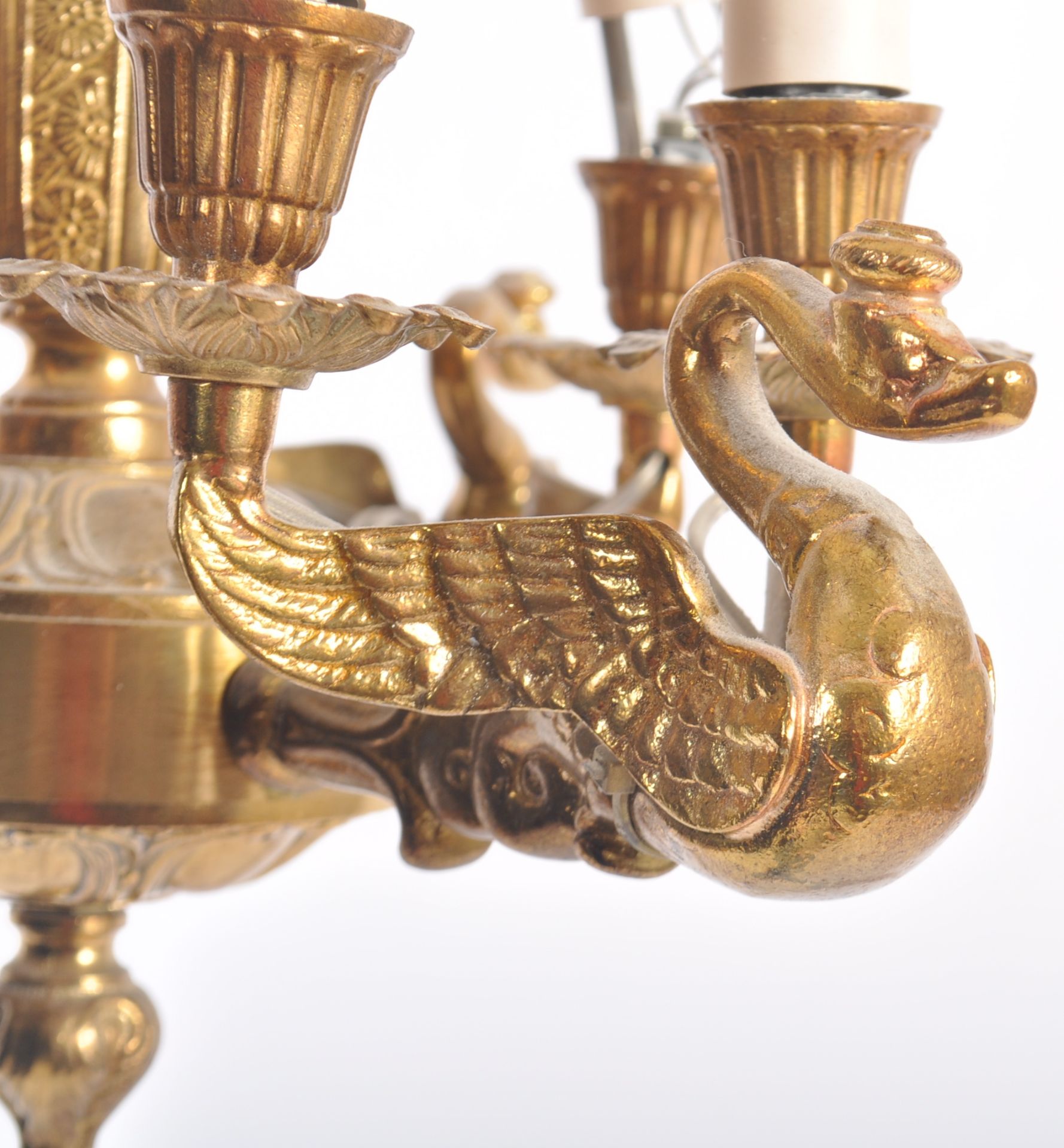 SUITE OF ANTIQUE REVIVAL GILT METAL LIGHTING - Image 3 of 13