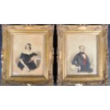 PAIR OF 19TH CENTURY WATERCOLOUR PORTRAITS