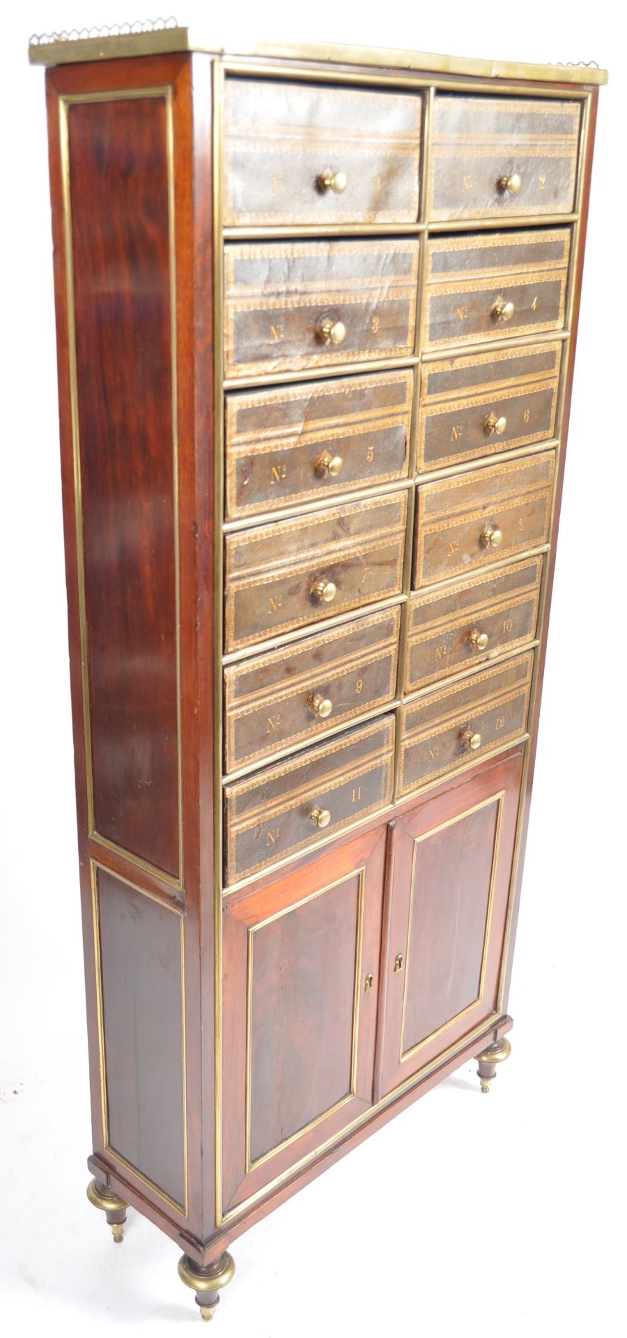 EARLY 20TH CENTURY FRENCH BARRISTERS LEATHER CABINET - Image 3 of 7