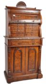 19TH CENTURY BURR WALNUT DENTIST CABINET