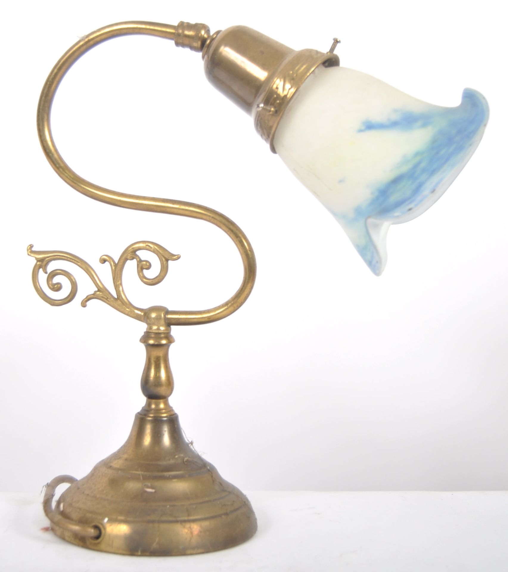 EARLY 20TH CENTURY BRASS & GLASS COACHING LAMP - Image 6 of 6