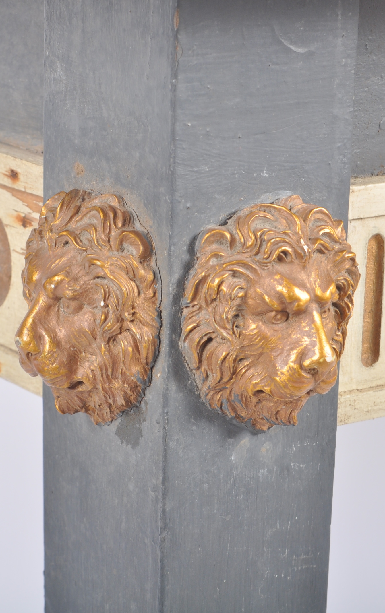 REGENCY REVIVAL MAHOGANY MARBLE TOPPED LION HALL TABLE - Image 3 of 8