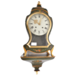 20TH CENTURY PAINTED CLOCK ON WALL BRACKET