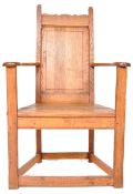 19TH CENTURY ARTS AND CRAFTS SOLID OAK ARMCHAIR