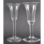 TWO 18TH CENTURY GEORGE III PLAIN STEM WINE GLASS