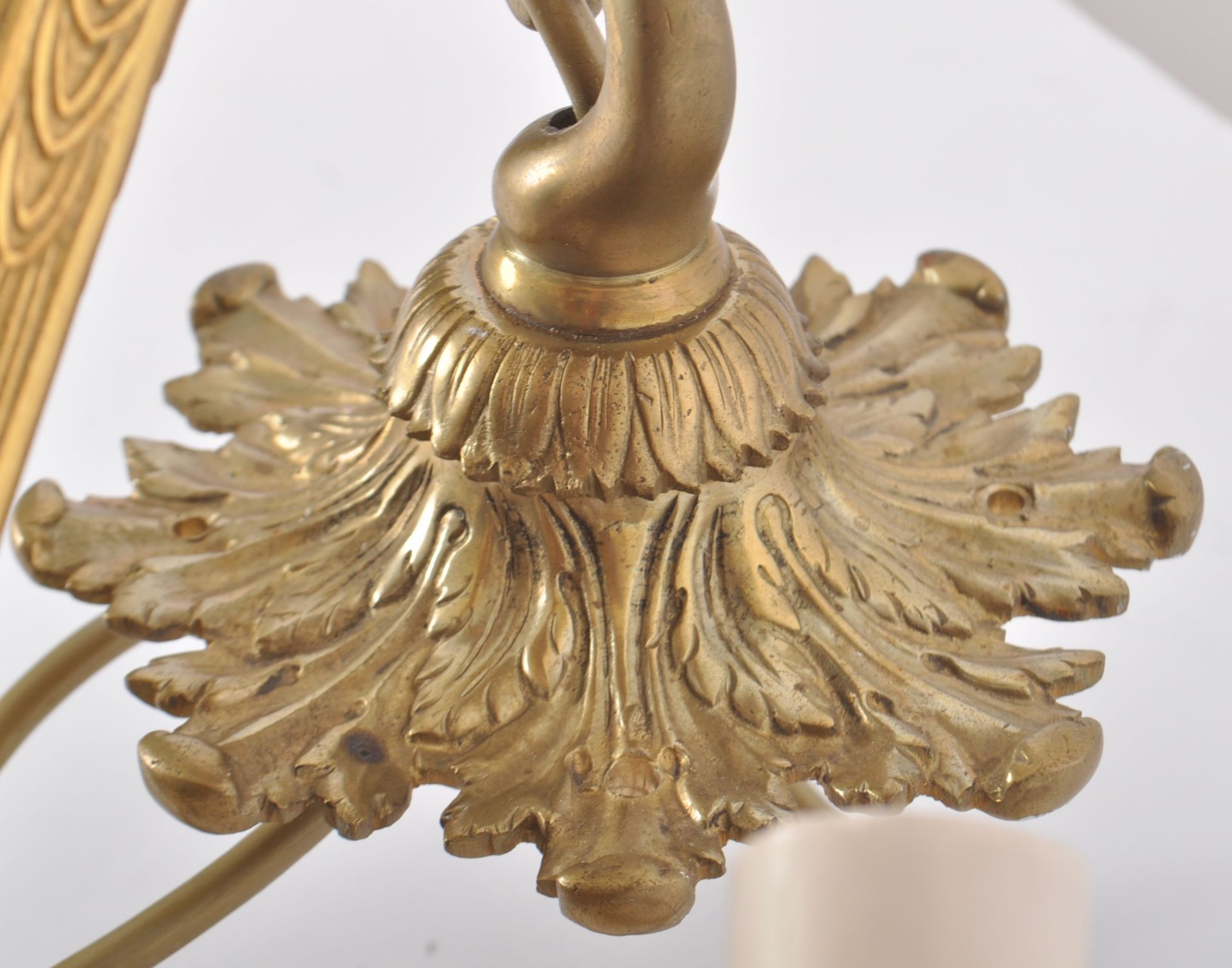 SUITE OF ANTIQUE REVIVAL GILT METAL LIGHTING - Image 9 of 13