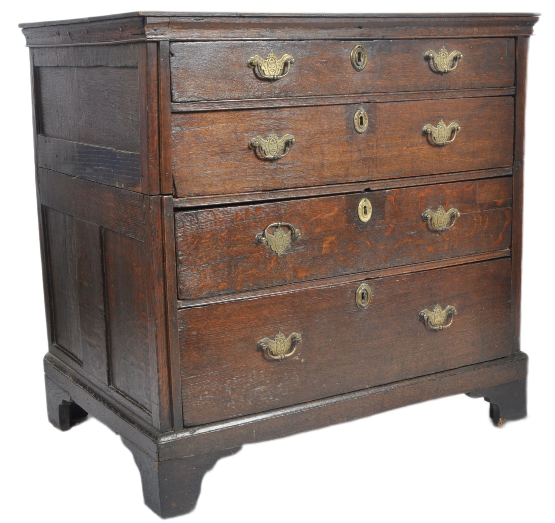 17TH CENTURY OAK & ELM COMMONWEALTH CHEST OF DRAWERS