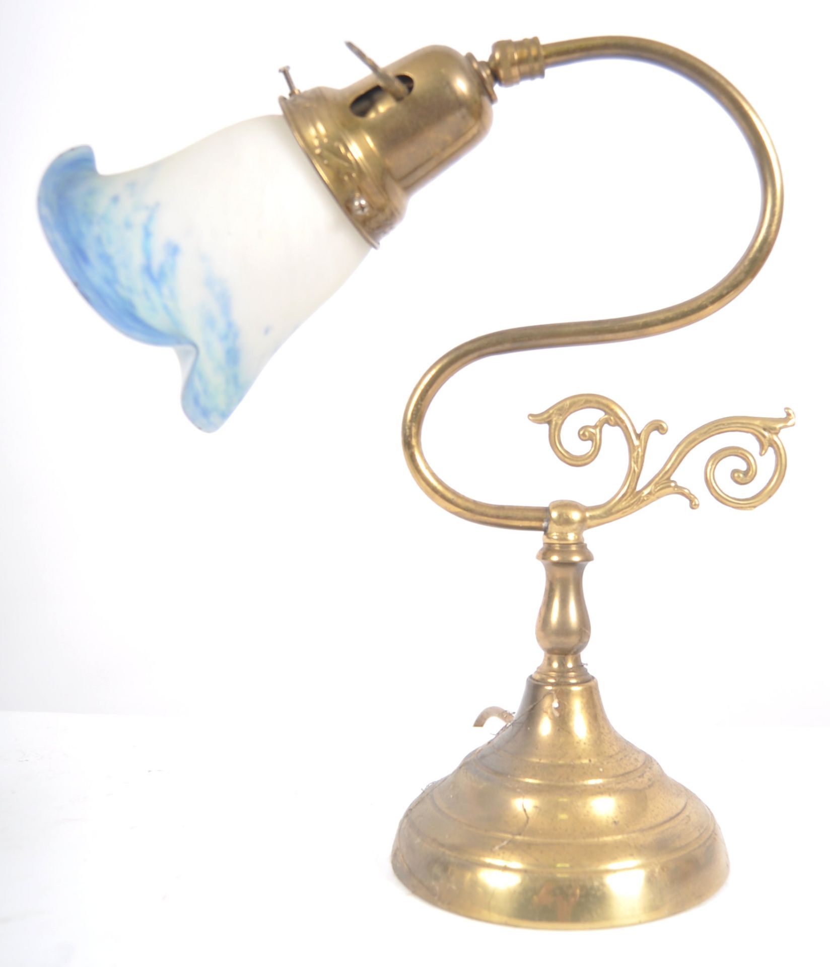 EARLY 20TH CENTURY BRASS & GLASS COACHING LAMP - Image 2 of 6