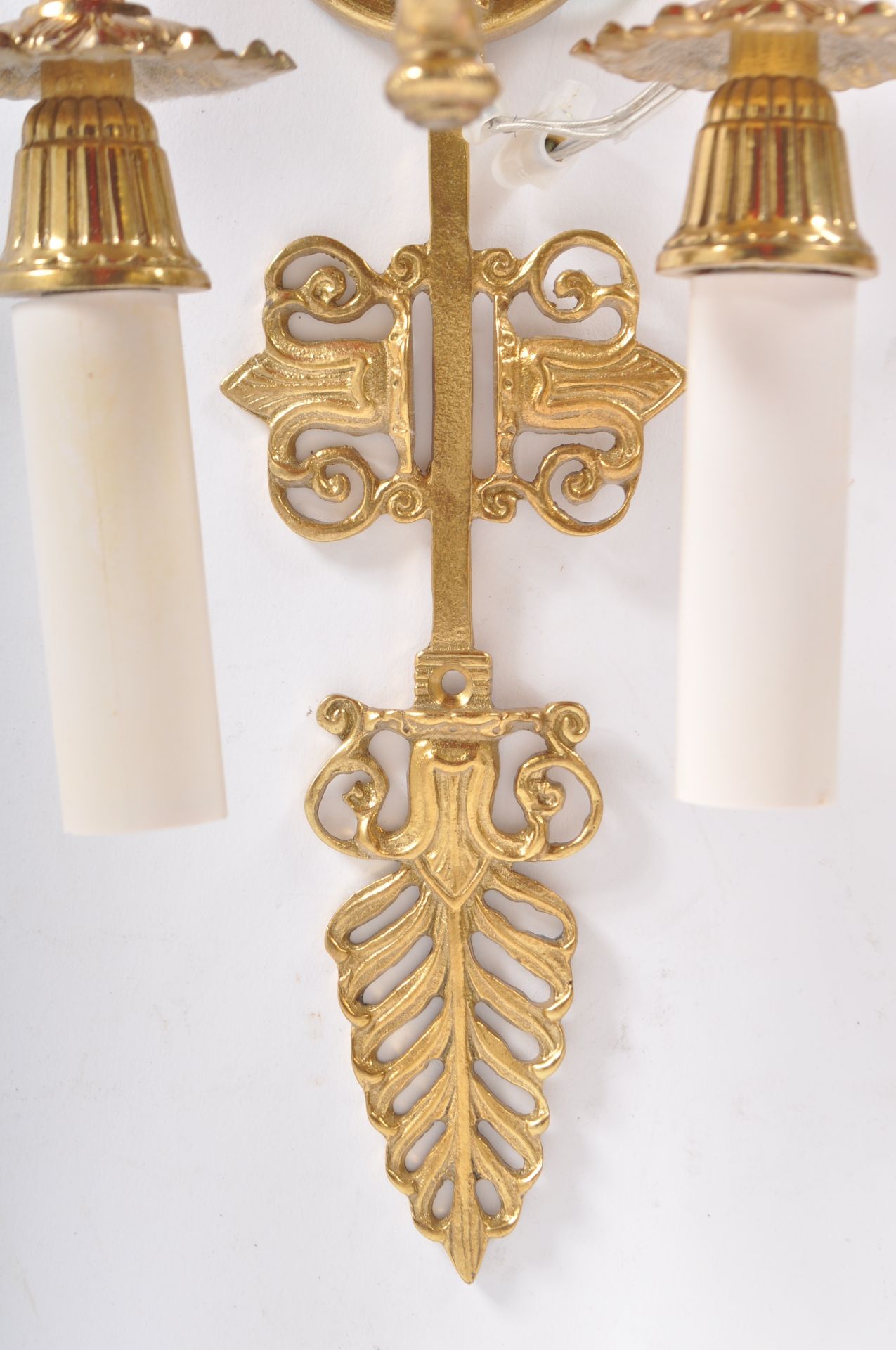 SUITE OF ANTIQUE REVIVAL GILT METAL LIGHTING - Image 12 of 13
