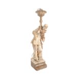 20TH CENTURY MARBLE TORCHERE PIERROT STATUE