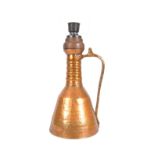 LATE 18TH CENTURY UPCYCLED COPPER EWER JUG LAMP