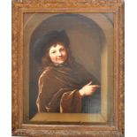 FOLLOWER OF GERARD DOU - OIL PAINTING OF BOY IN NICHE