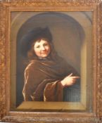 FOLLOWER OF GERARD DOU - OIL PAINTING OF BOY IN NICHE