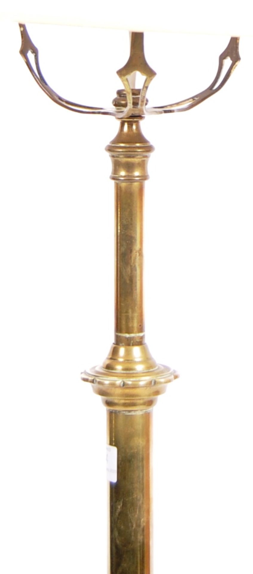 ART NOUVEAU BRASS TELESCOPIC STANDARD LAMP - Image 5 of 6